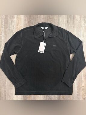 Rains Addis Fleece Half Zip Black Pullover-size XL *NEW w tags*